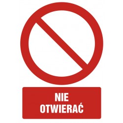 Znak: Nie otwierać