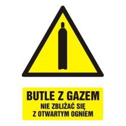 Znak: Butle z gazem - nie...