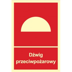 Znak: Dźwig przeciwpożarowy