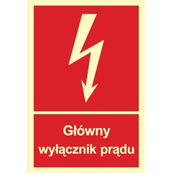 Znak: Główny wyłącznik prądu